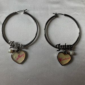 Juicy Couture silver hoop earrings